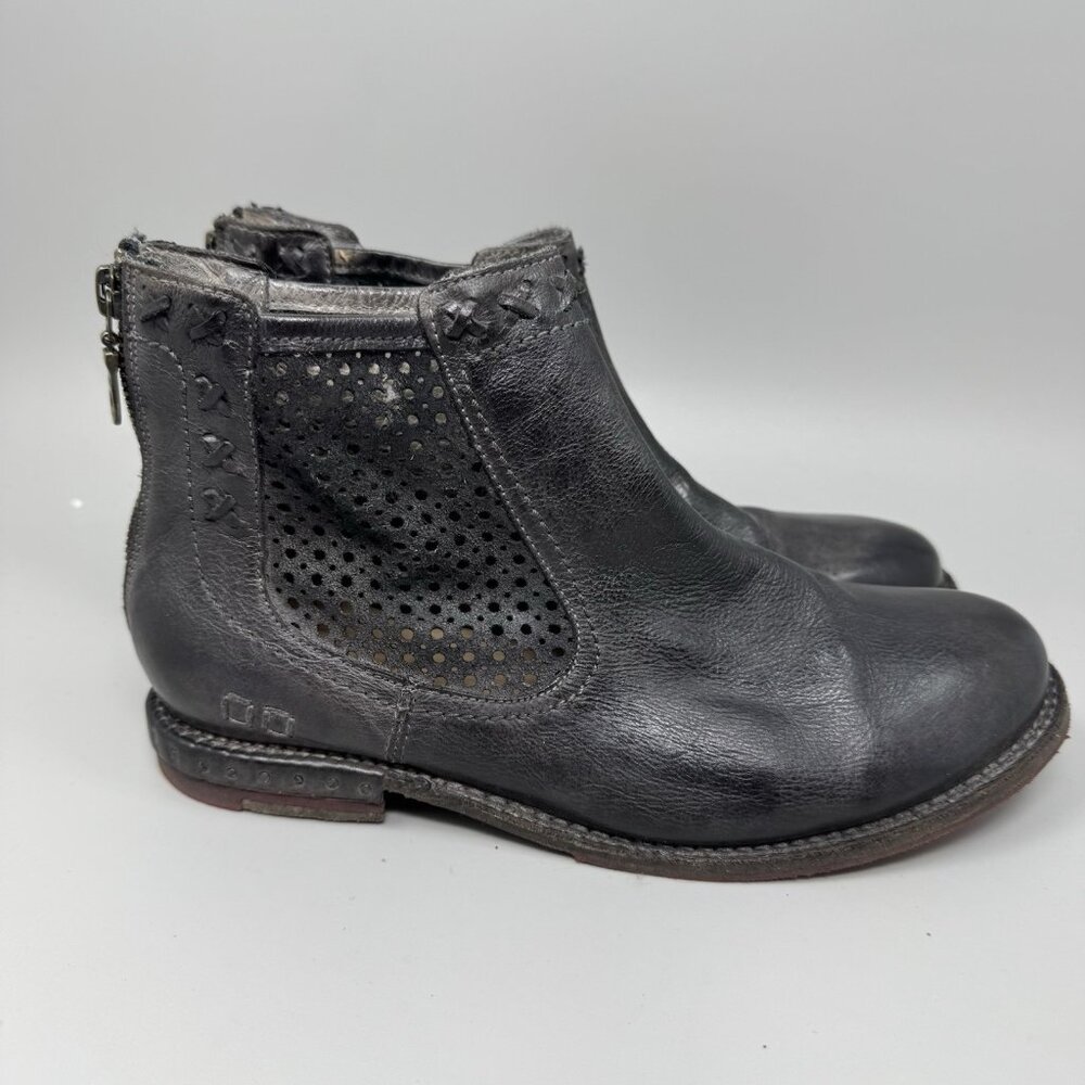 BED STU Baylene Leather Ankle Boots black Sz 8 Women’s Brown Cobbler Series